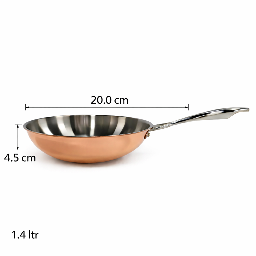 Pradeep Triply Frypan 1.4 Litre with Copper Finish