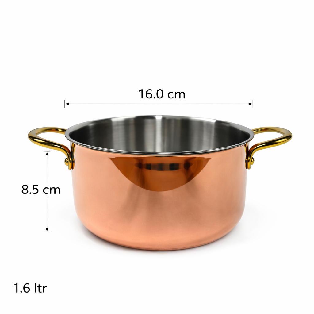 Pradeep Triply Saucepot 1.6 Litre with Copper Finish 2