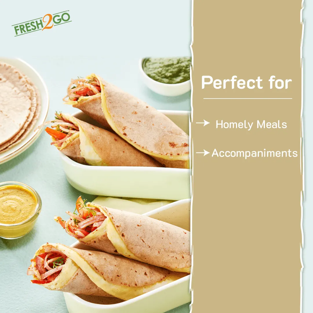 Fresh 2 Go 7 Inch Wheat Chapatti RTC Frozen 750 gm Pack of 25 3
