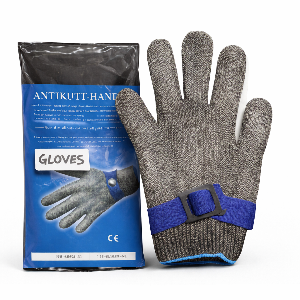Cut Resistant Safety Gloves - STYGOVS-01, Grey with Blue Strap