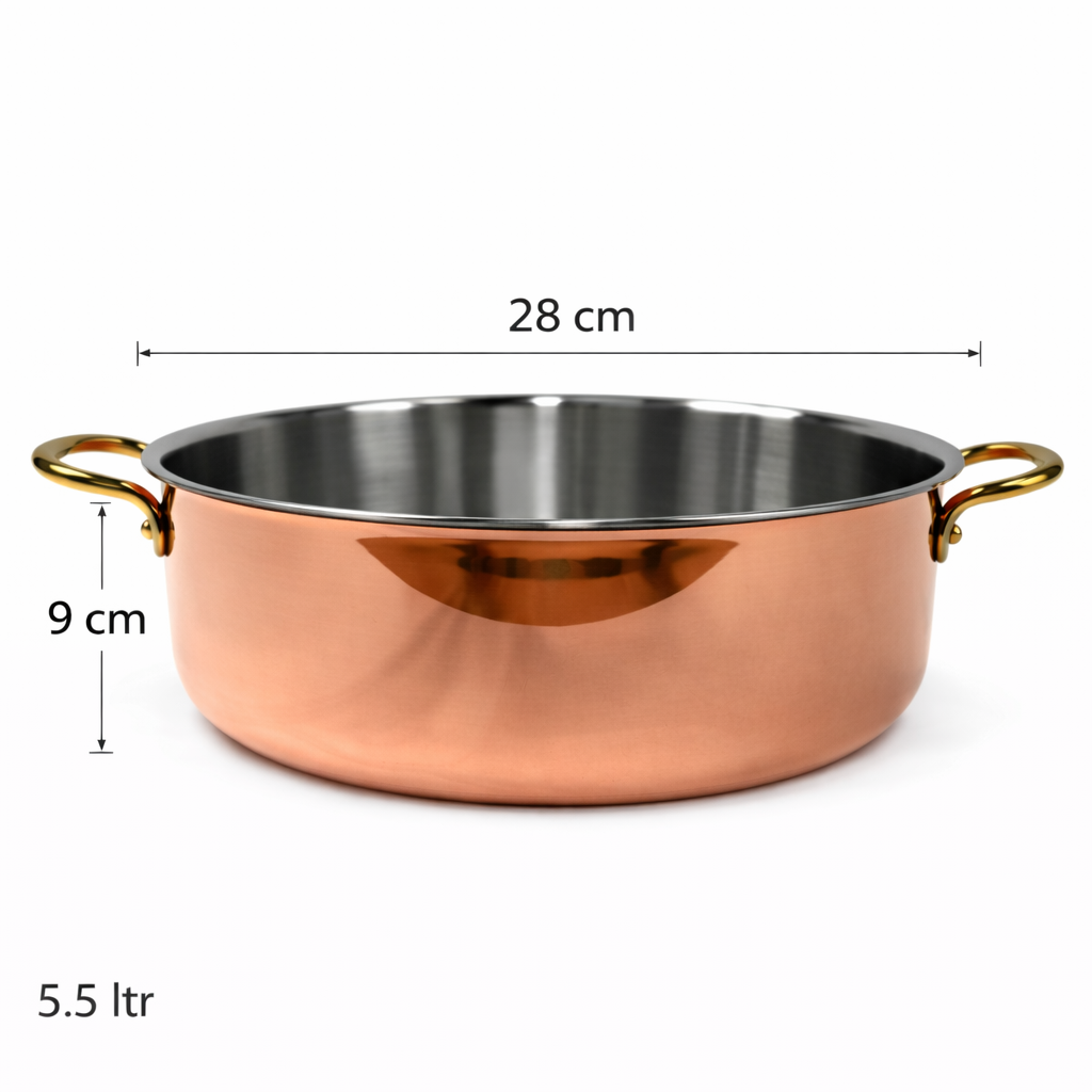 Pradeep Triply Casserole Pot 5.5 Litre with Copper Finish 2