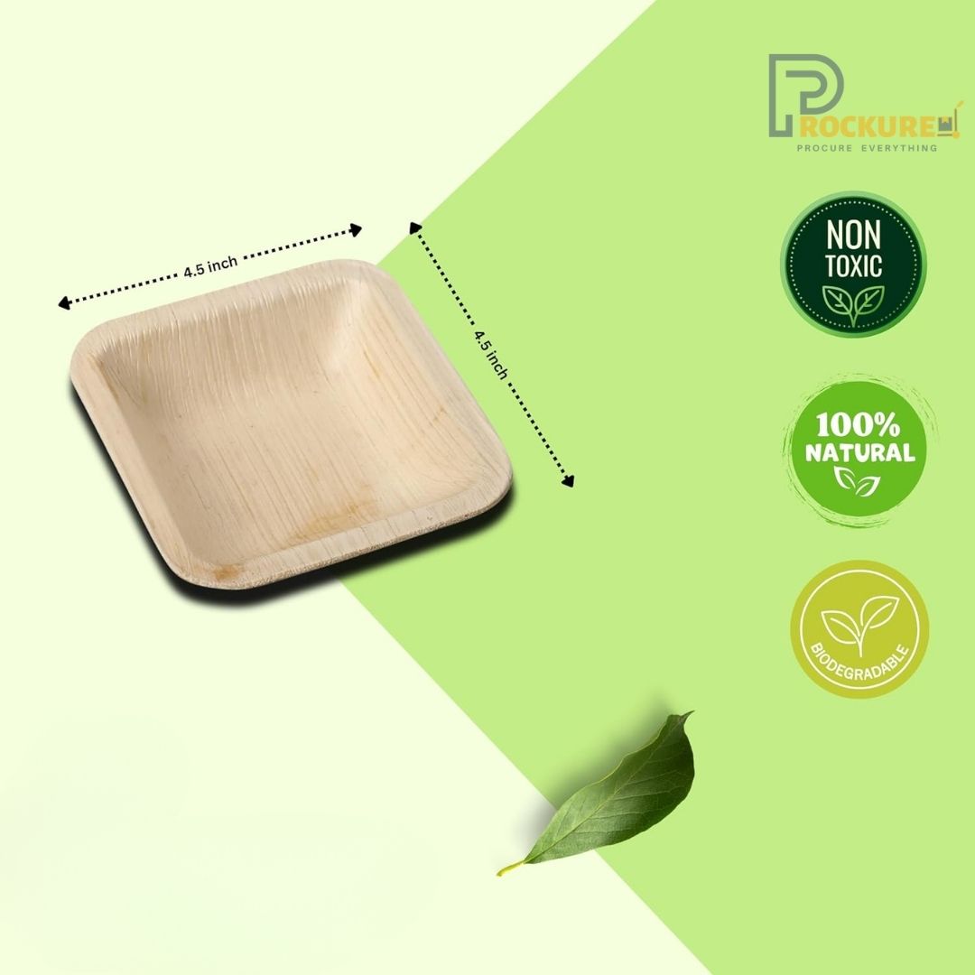 Areca Leaf 4.5 Inch Square Bowl