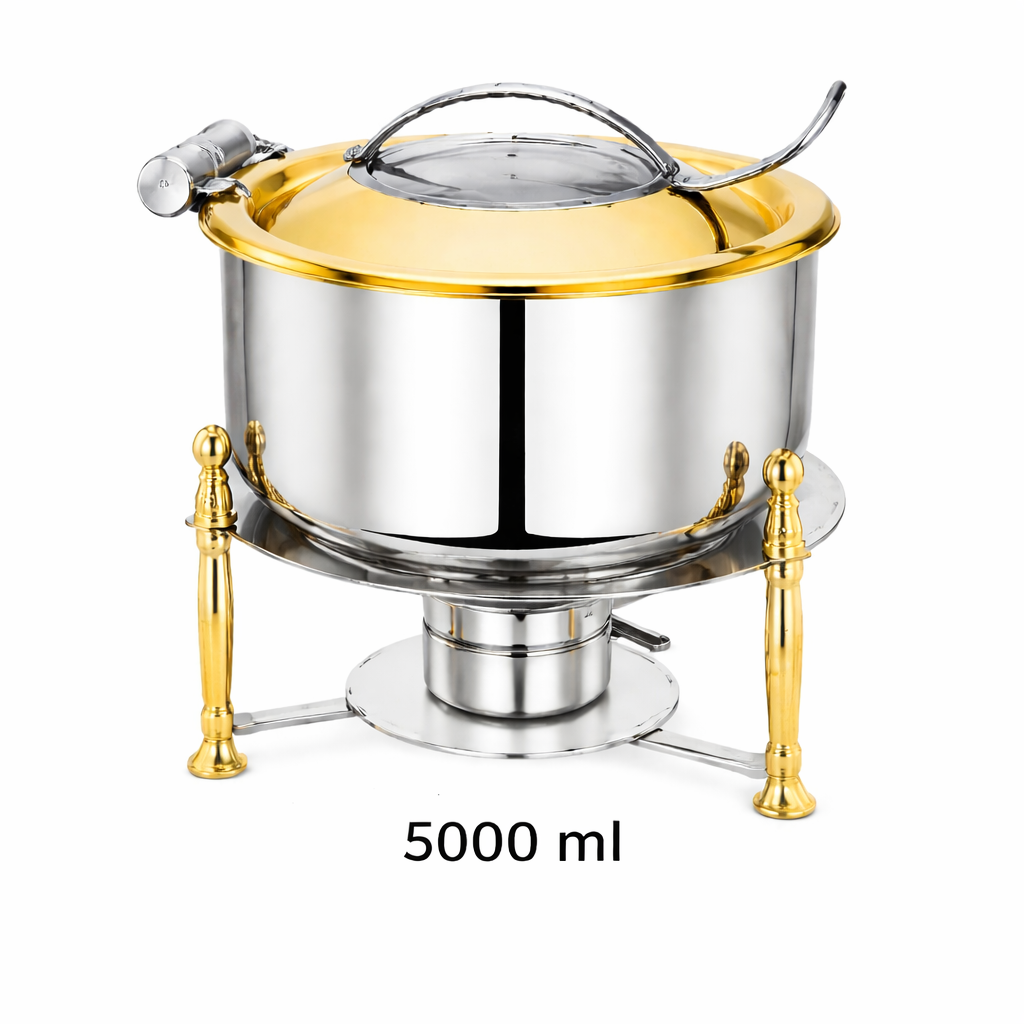 Pradeep Triply Chafing Dish 5 Litre with Gold Stand