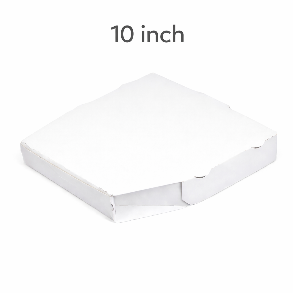 Diamond Shaped Kraft White Plain Corrugated Pizza Box 10 Inch (500 pcs)