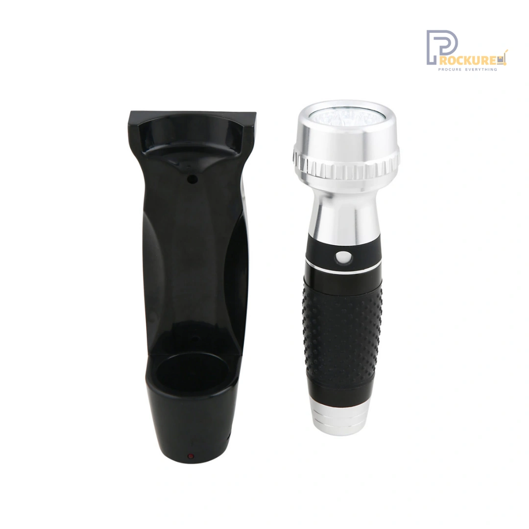 JVD Brilliance Torch – 13 LED, Battery Operated, Wall-Mount, Black/Chrome 2