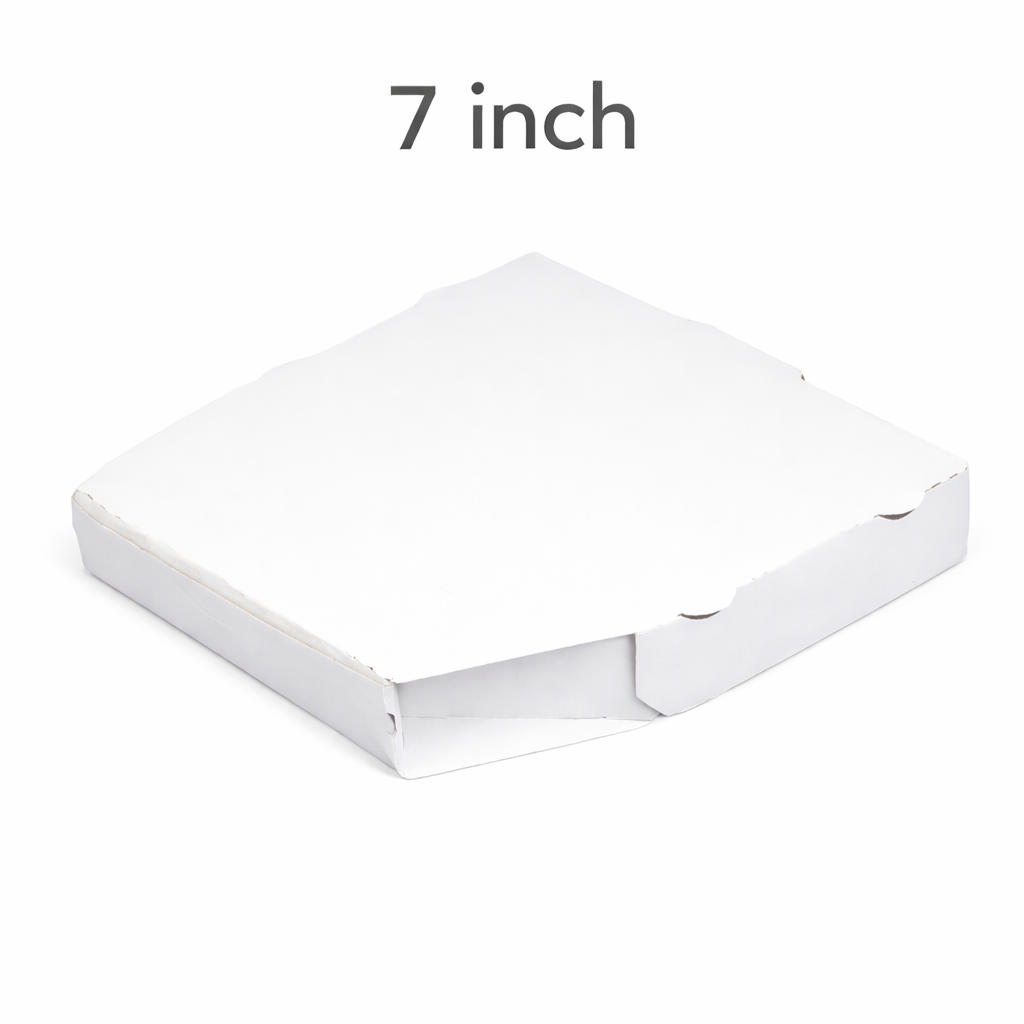 Diamond Shaped Kraft White Plain Corrugated Pizza Box 7 Inch (500 pcs)