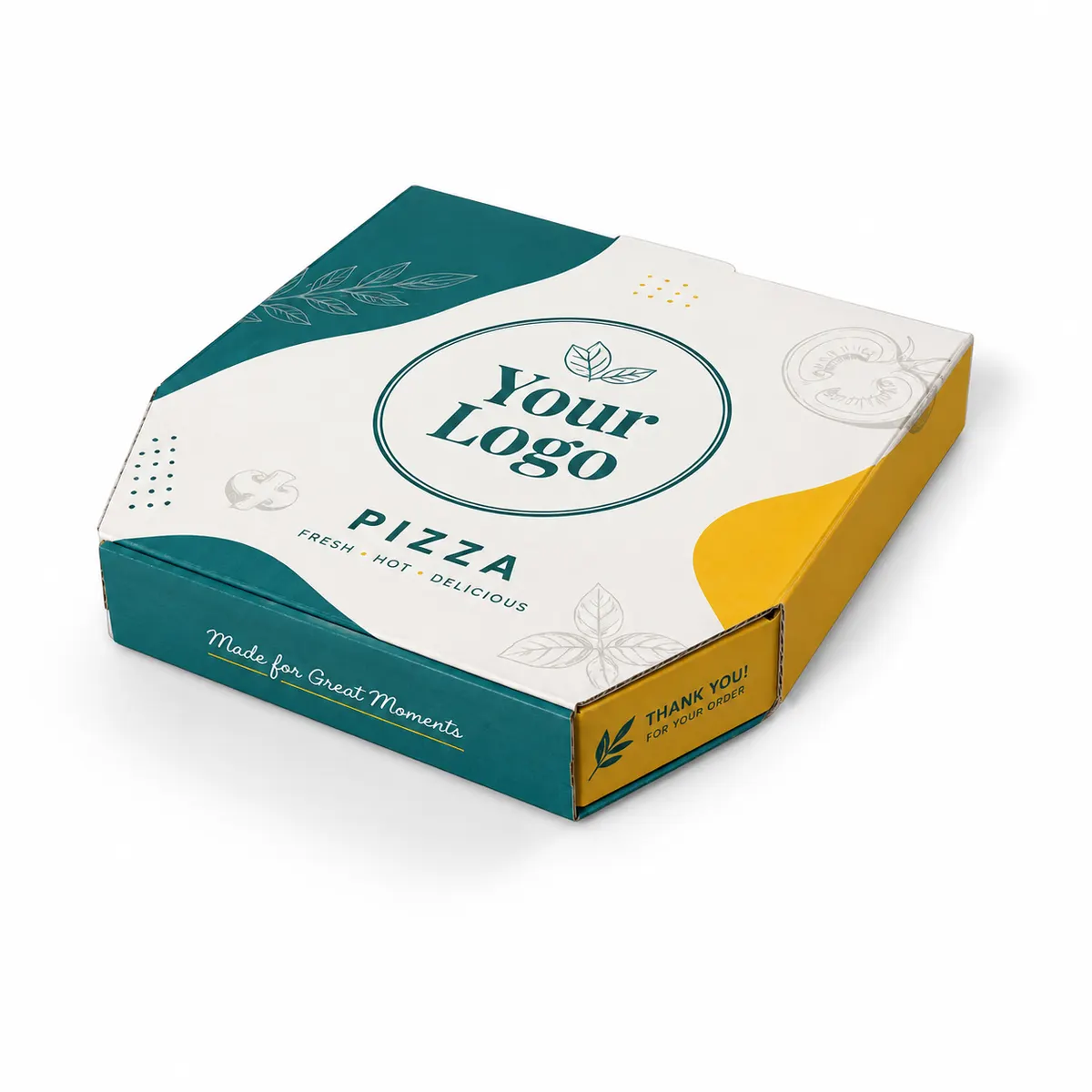 Customized Diamond Shaped Multicolor Printed Corrugated Pizza Box