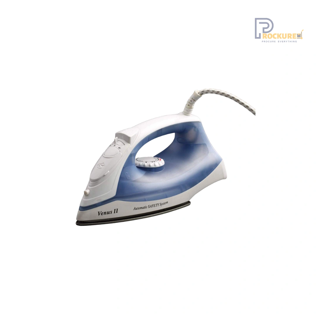 JVD Venus II Steam Iron - Ceramic Soleplate, 1250W, Smoky Blue, Indian Plug