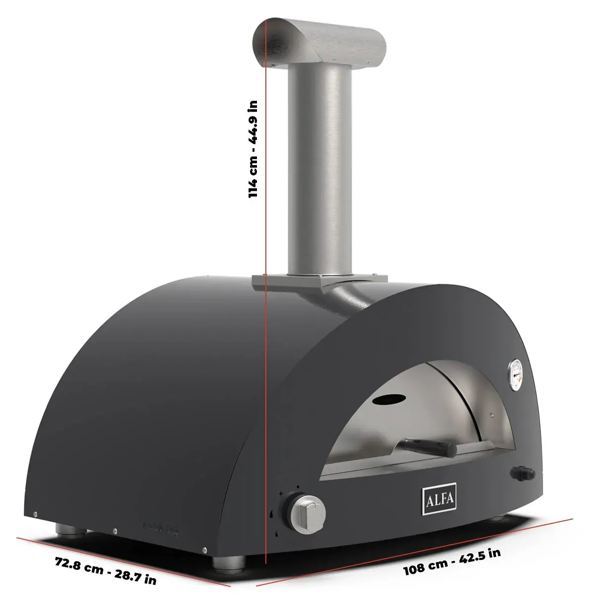 Alfa Forni Moderno Hybrid Gas & Wood Fired Pizza Oven 3 Pizza 80 x 50 cm 2