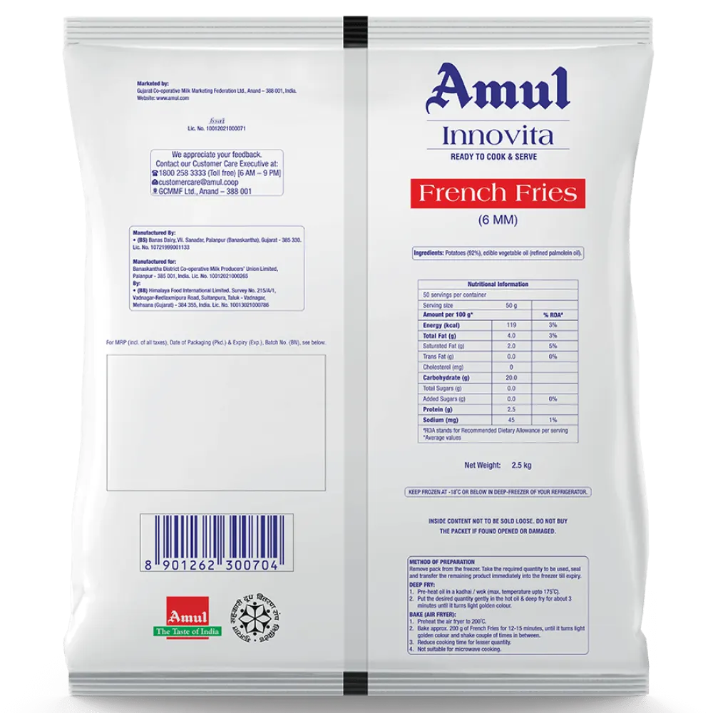 Amul Innovita Fries 6 mm 2.5 Kg 2