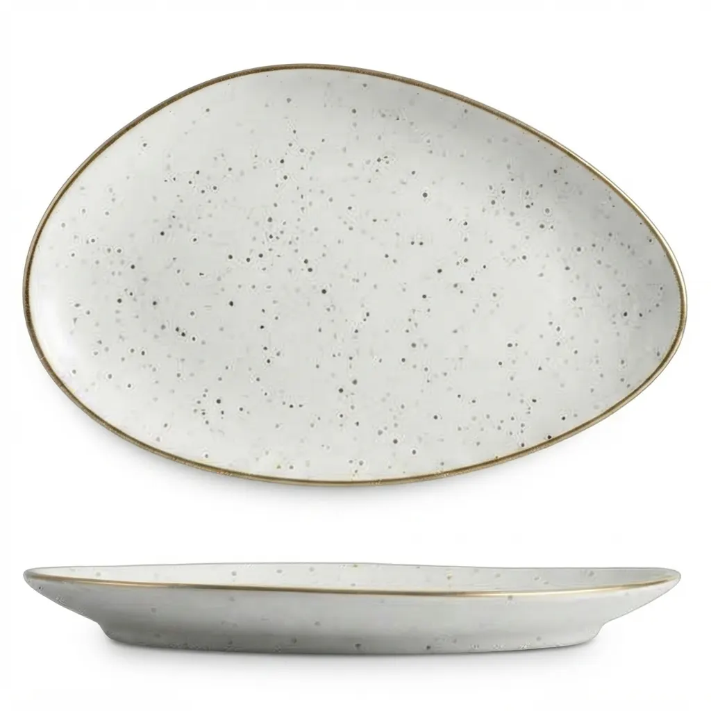 Meraami Polar Ceramic Almond Platter 33 cm
