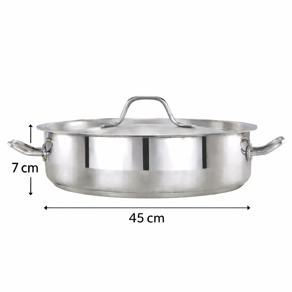 Pradeep Stainless Steel Shallow Cookpot 16 Litre