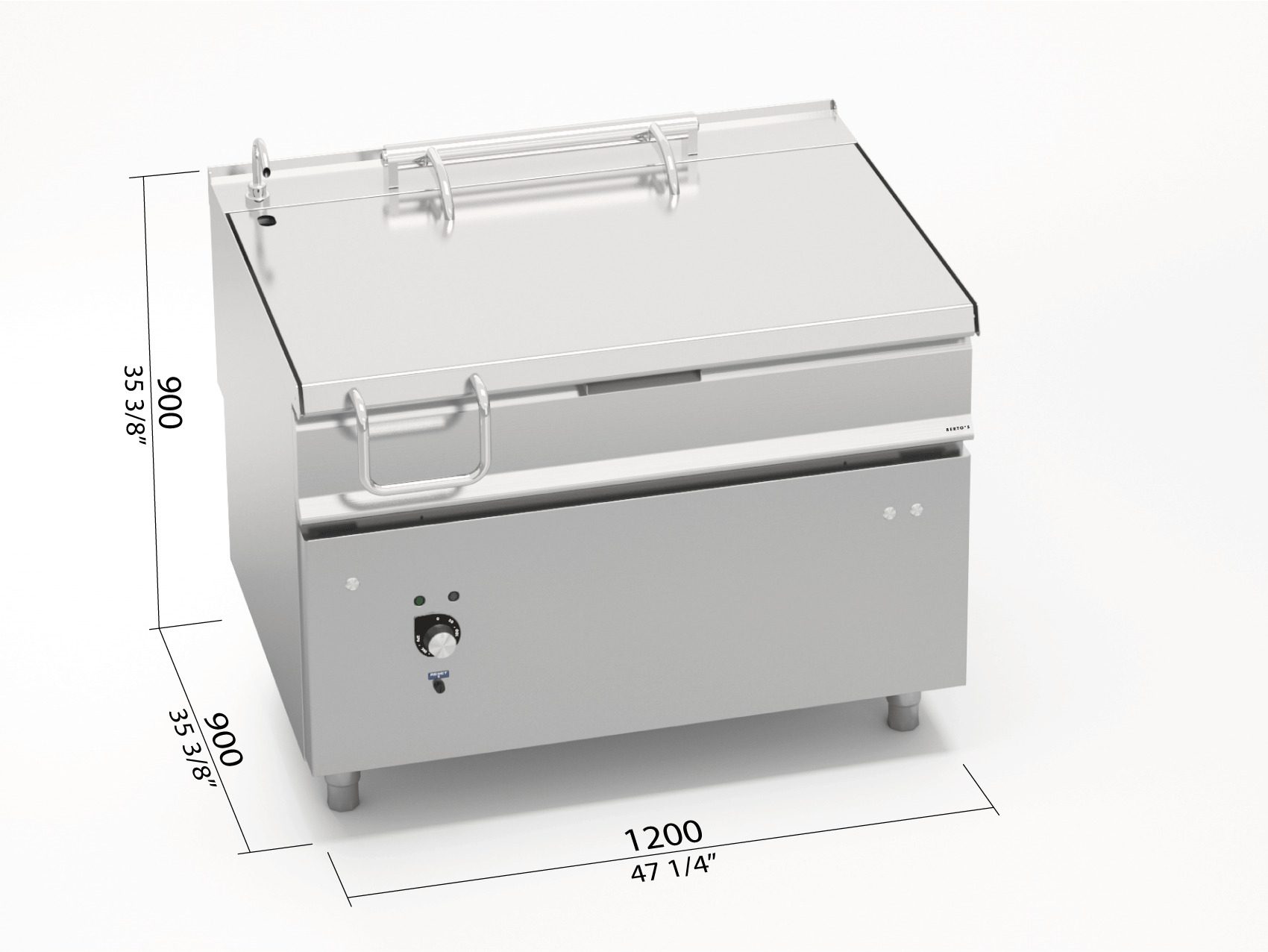 Berto's 120 L ELECTRIC TILTING BRATT PANS MOTORIZED TILTING SE9BR12/I+RM