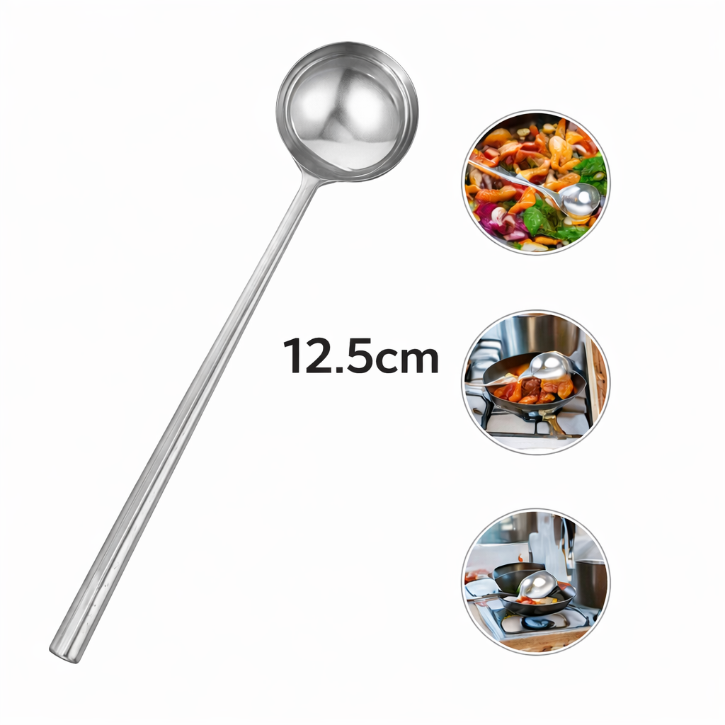 Ladle SS 12.5 CM - Polished Stainless Steel Serving Ladle, Dishwasher Safe