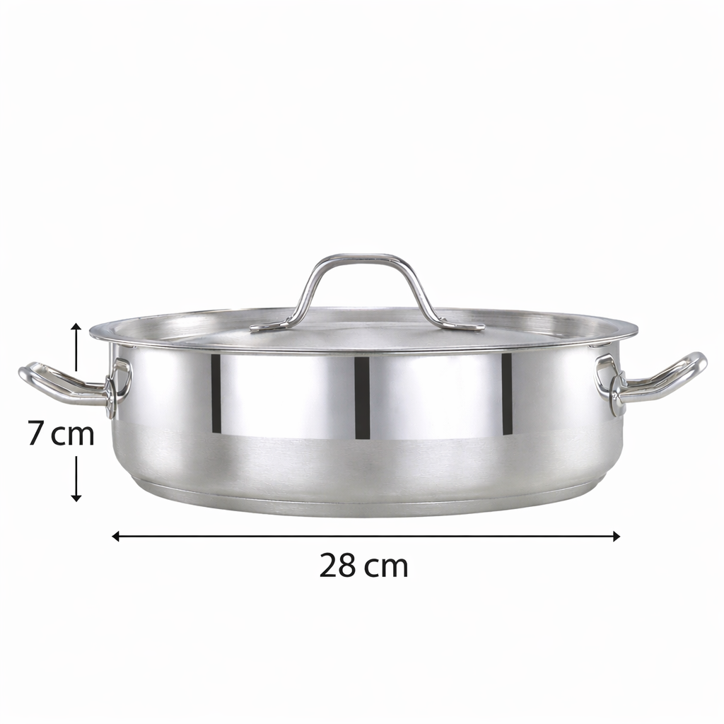 Pradeep Stainless Steel Shallow Cookpot 4.3 Litre 2