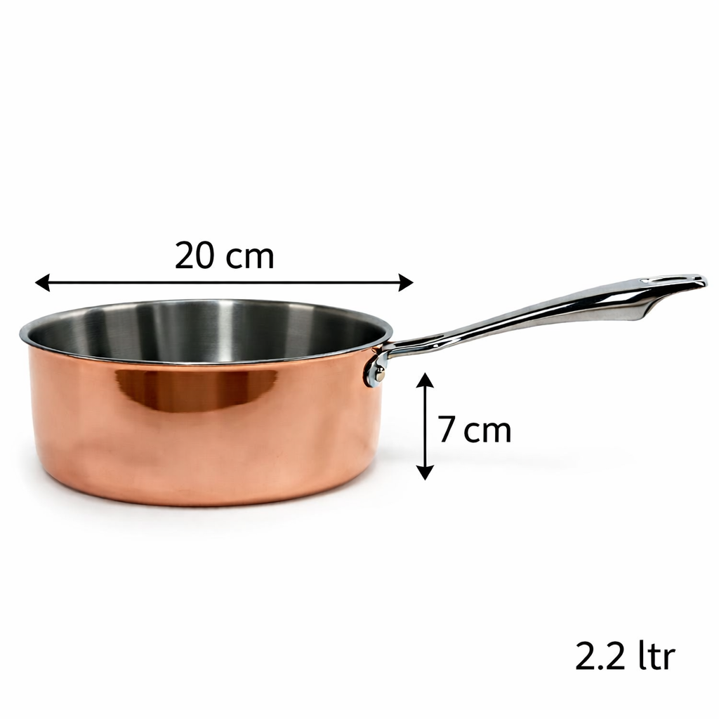 Pradeep Triply Casserole Pot 2.2 Litre with Copper Finish