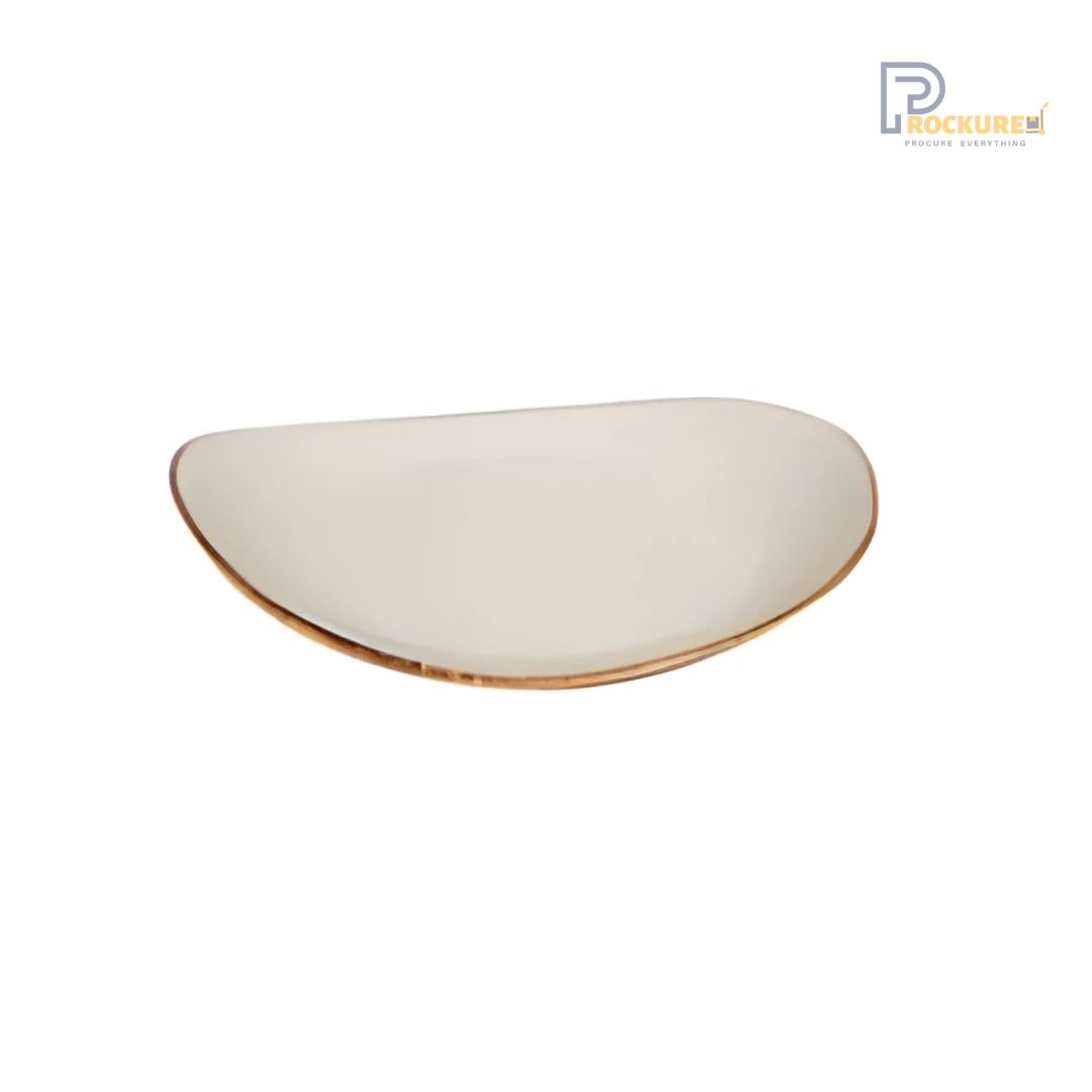 Sanaai Speckled Brown Elipse Platter - 32 cm Porcelain Platter for Fine Dining (Carton of 12 Pc)