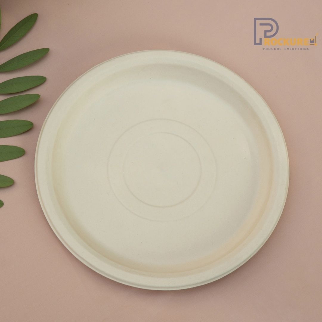 Brown Bagasse Round Plate 11 Inch | Biodegradable Plate