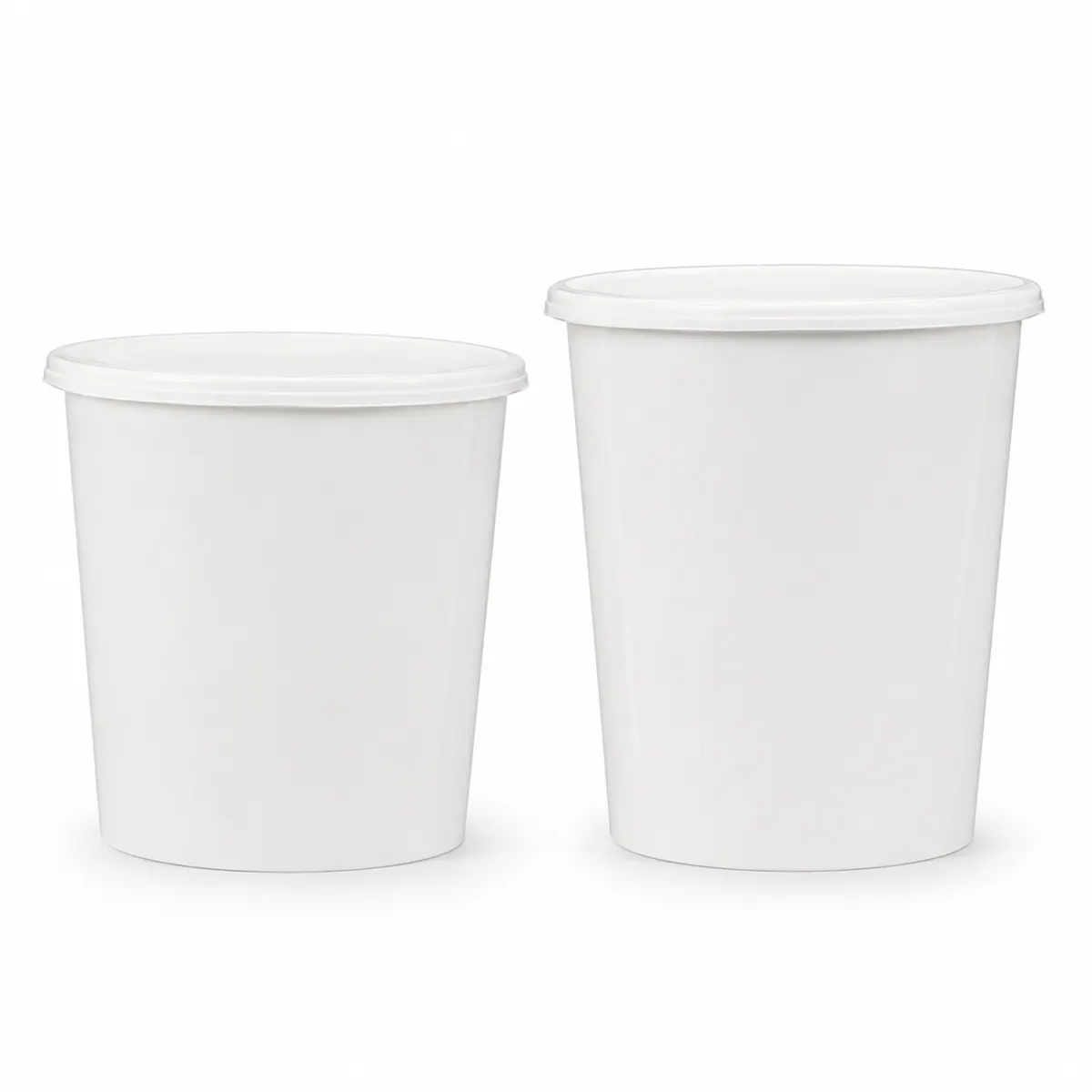 Damati Round White Plastic Container with Lid – Available in Different Sizes