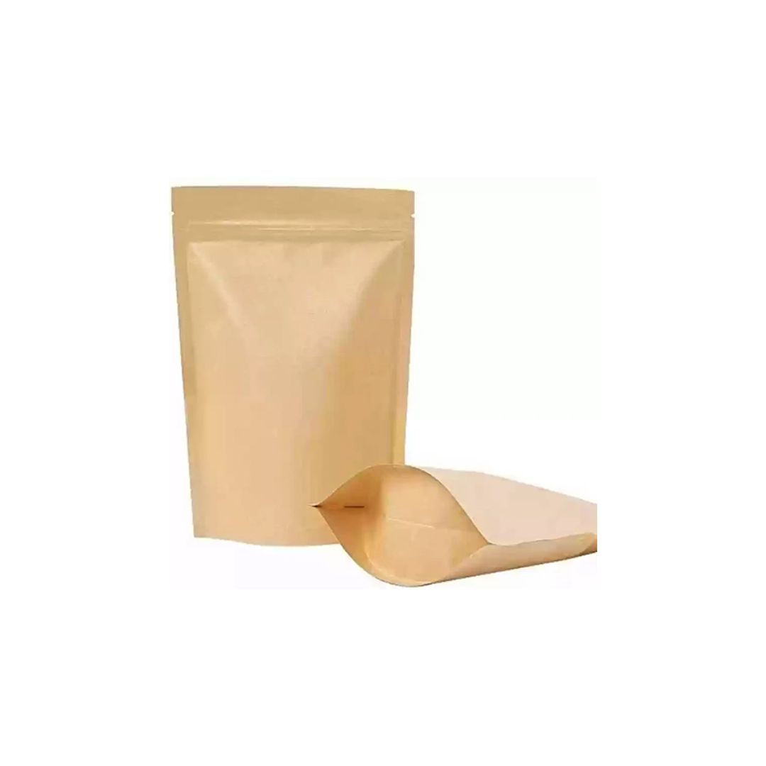 Kraft Brown Paper Stand Up Zipper Pouch without Foil Inside | 6 x 9 Inches | 250-400 g