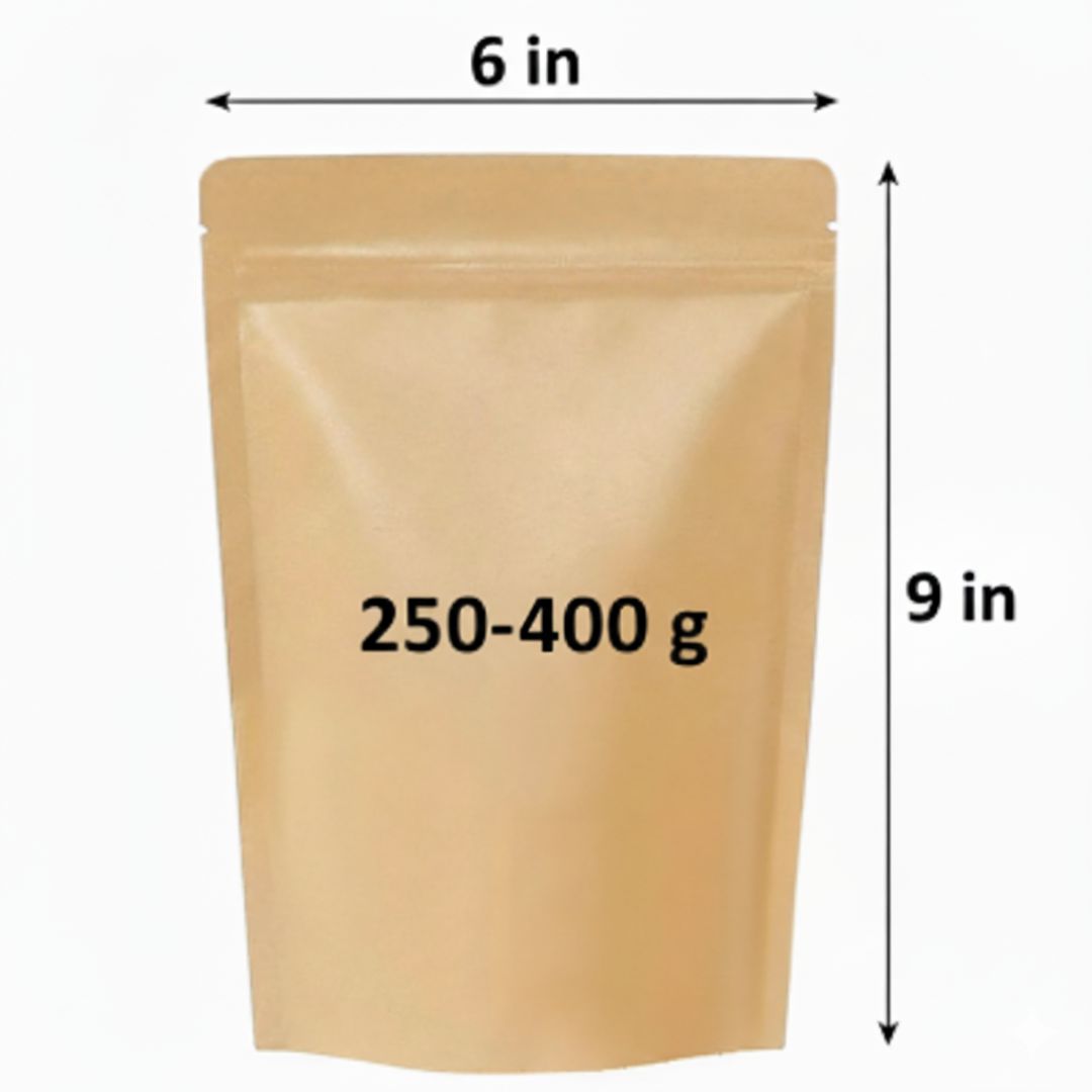 Kraft Brown Stand Up Zipper pouches With Foil Inside | 6 x 9 In | 250-400 g