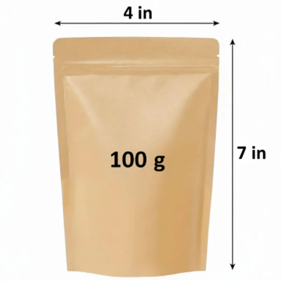 Kraft Brown Stand Up Zipper pouches With Foil Inside | Variable Sizes