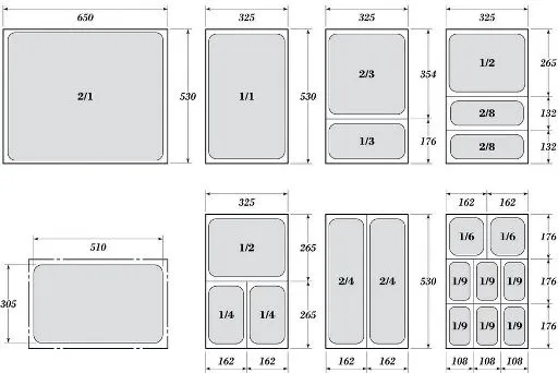 Stainless Steel Perforated 202 Grade GN Pan 1/2 Variable Depths 3