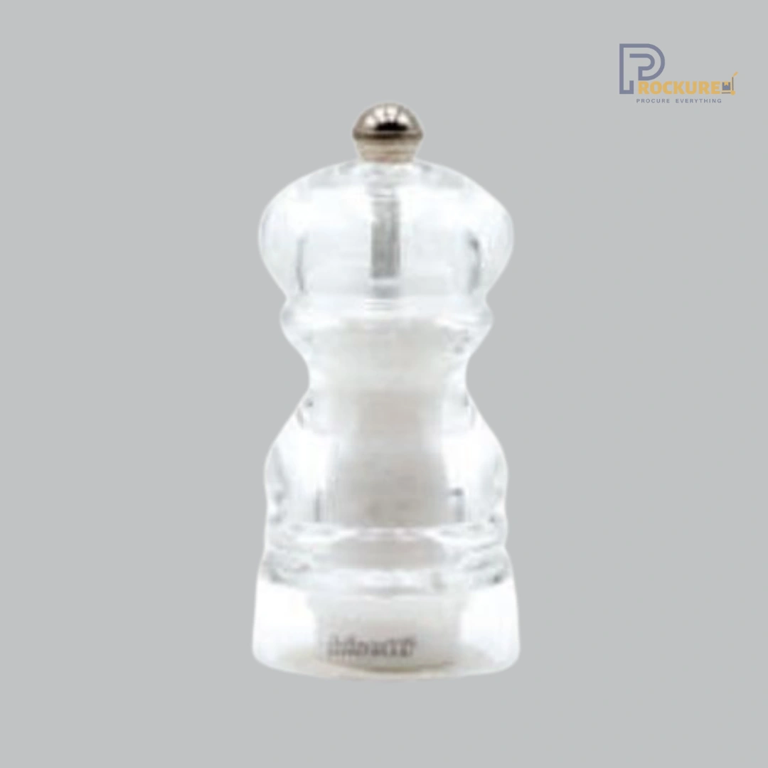 Bisetti Milano Salt Mill 12 cm (Acrylic Round) | Compact & Crystal Clear