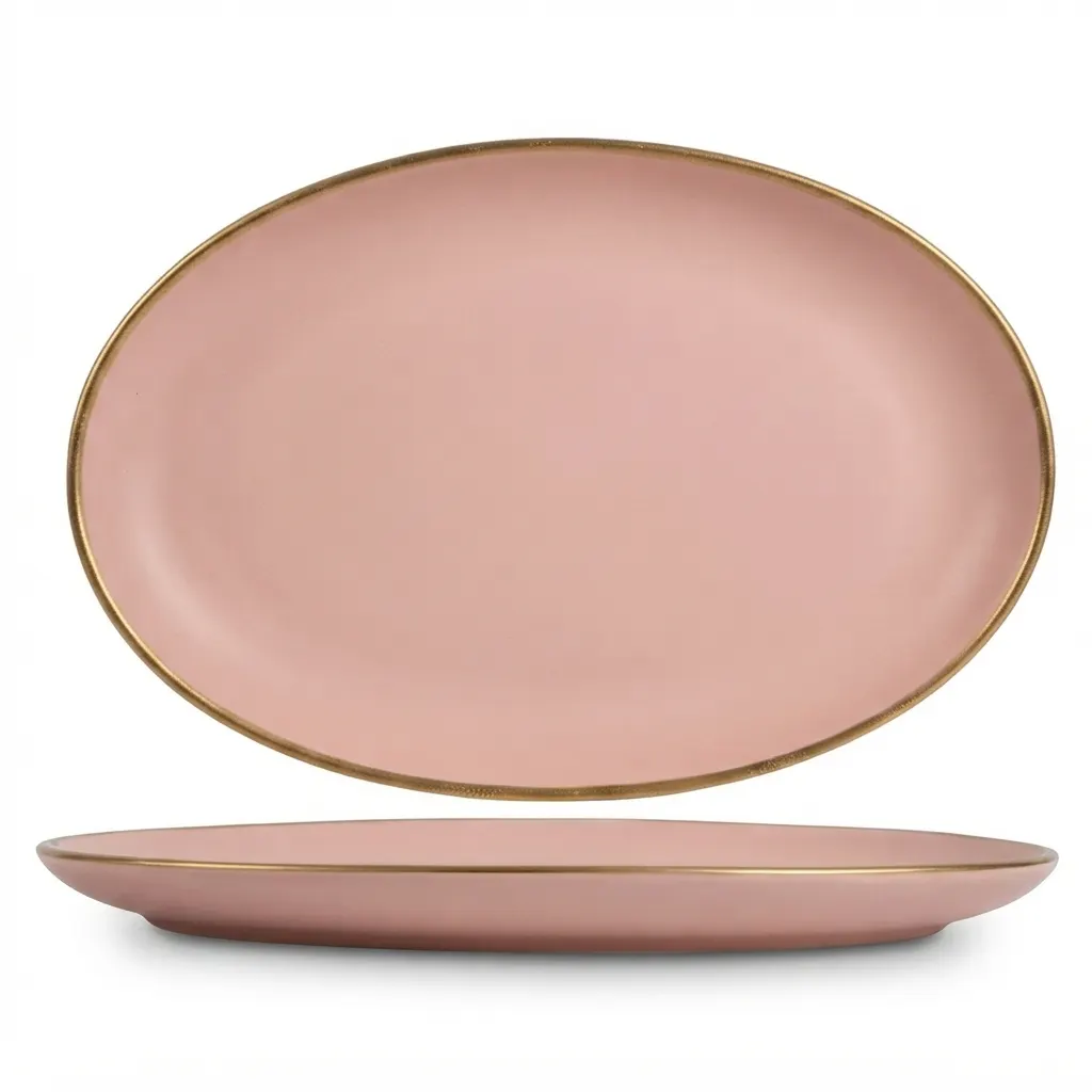 Meraami Aura Blush Ceramic Oval Plate 31 cm