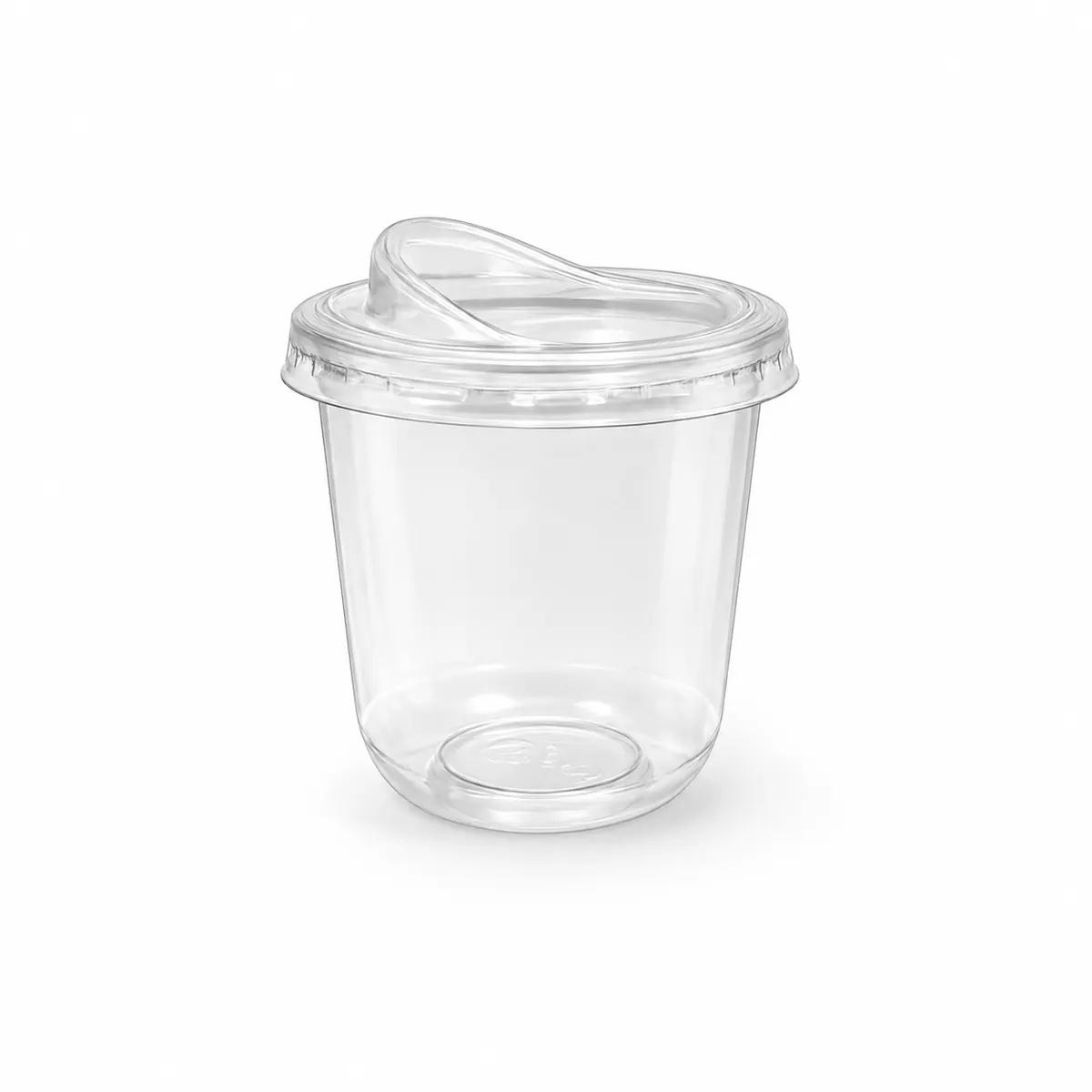 PET Transparent U Shape Glass with Sipper Lid 350/500ml