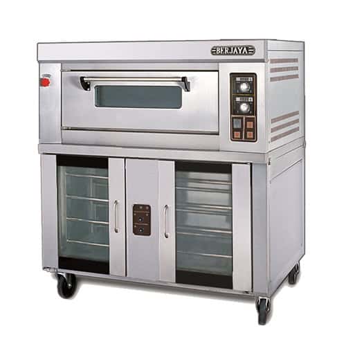 Berjaya 1 Deck Gas Baking Oven with 12 Pan Proofer, Timer, and Ceramic Base (Without Baking Tray) | BJY-G30-1PRM