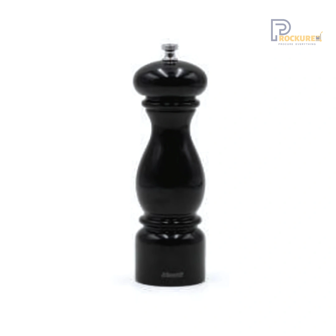 Bisetti Firenze Salt Mill 22 cm (Black Glossy Lacquered Beech Wood) | Elegant & Bold