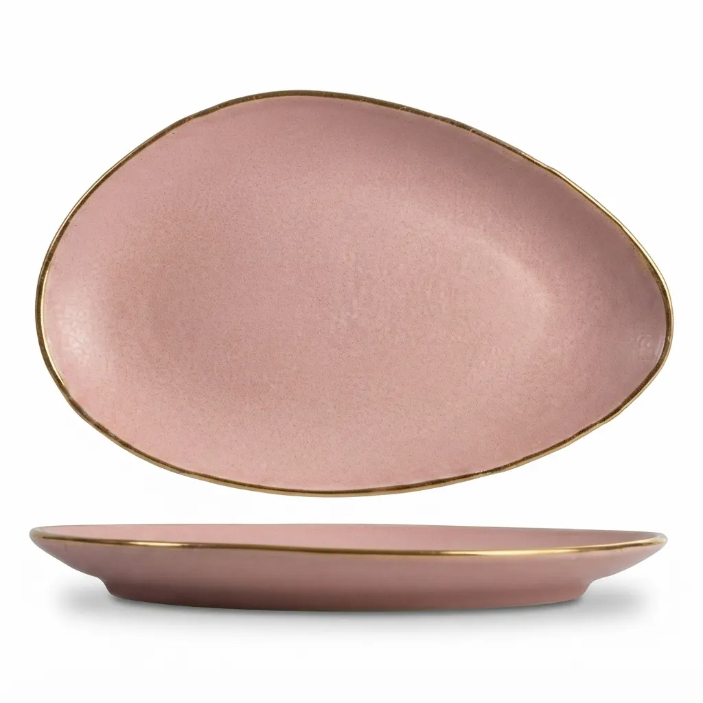 Meraami Aura Blush Ceramic Almond Platter 33 cm