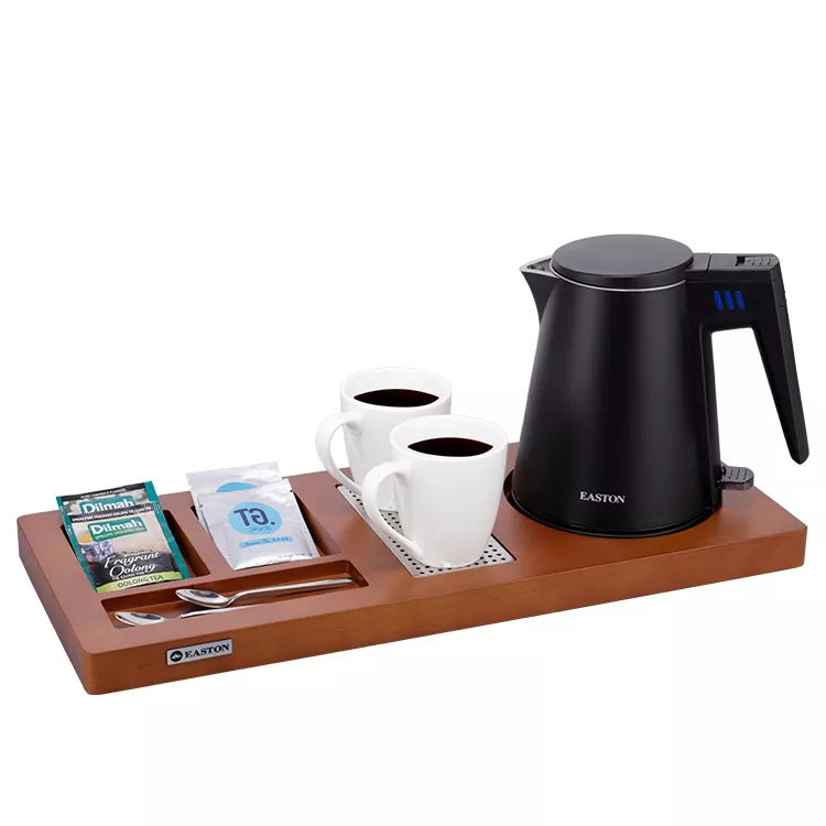Easton Dark Brown Beech Wood Kettle Tray Set ES1026.BT | 0.6 L Electric Kettle