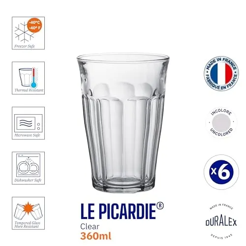 Duralex Picardie Uncolored Highball Tumbler 360 ML (12 1/8 oz) 1029AB