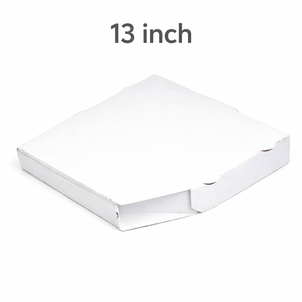 Diamond Shape 13 Inch Plain Kraft White Pizza Box