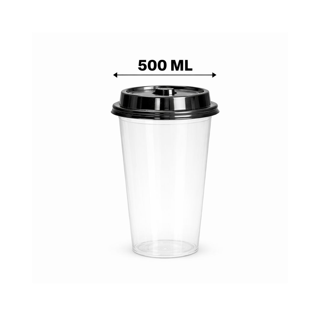 Reusable Round Sipper Glass 500ml Lid RSLG-500
