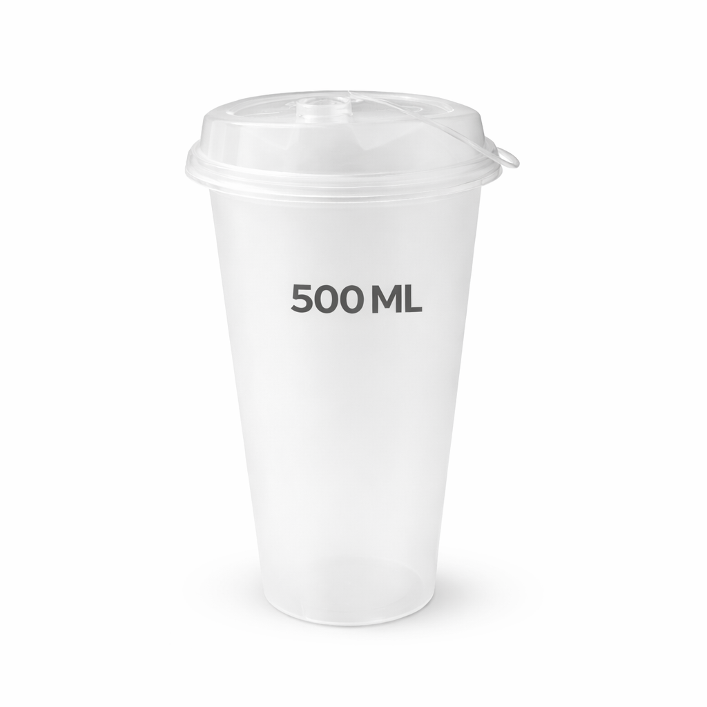 500ml Reusable Frosted Sipper Glass Lid - FSGL-500