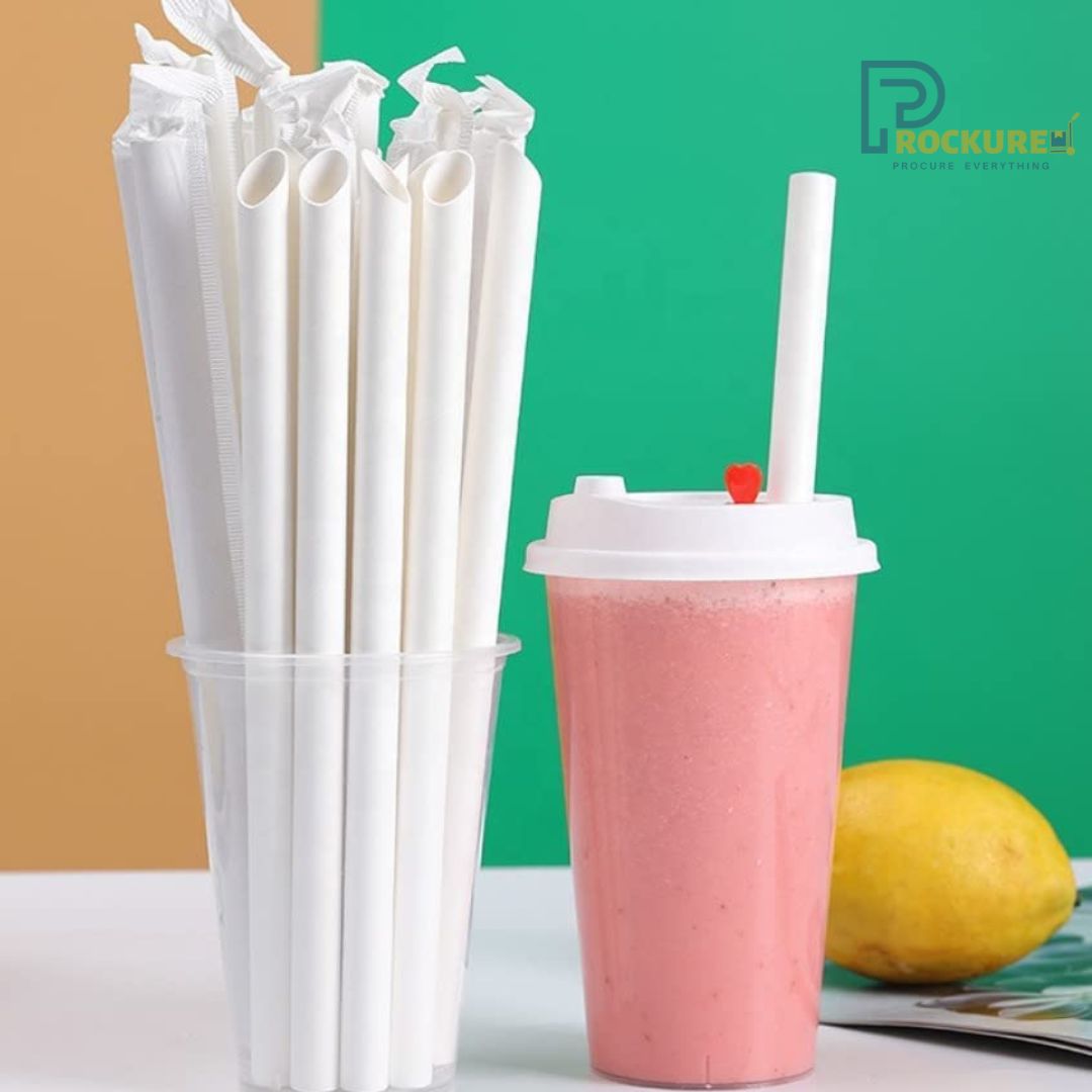 8mm Wrapped Paper Straws | 450 GSM