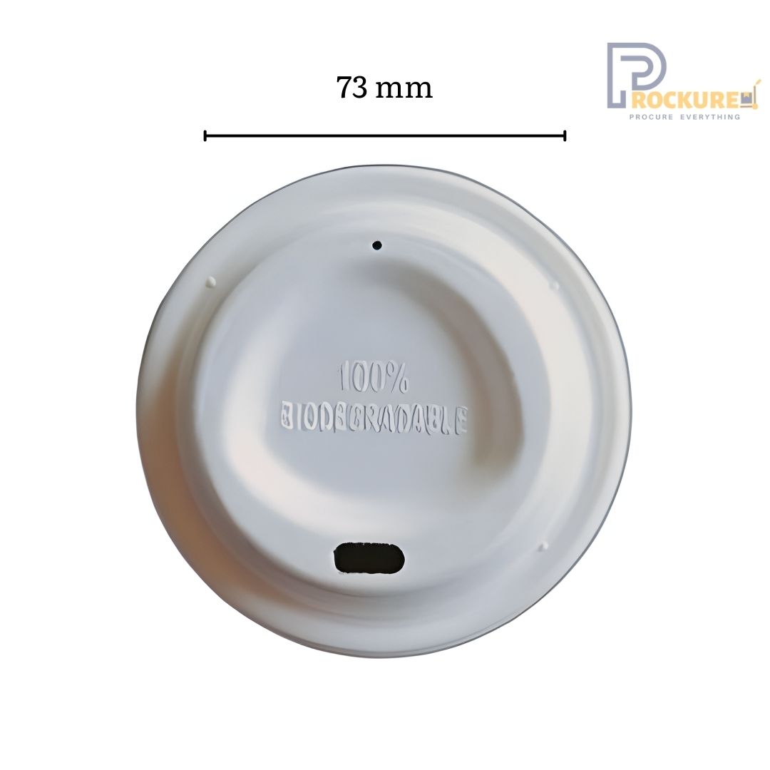 Bagasse Sipper Lid 73 mm For 210 ml Cup | White