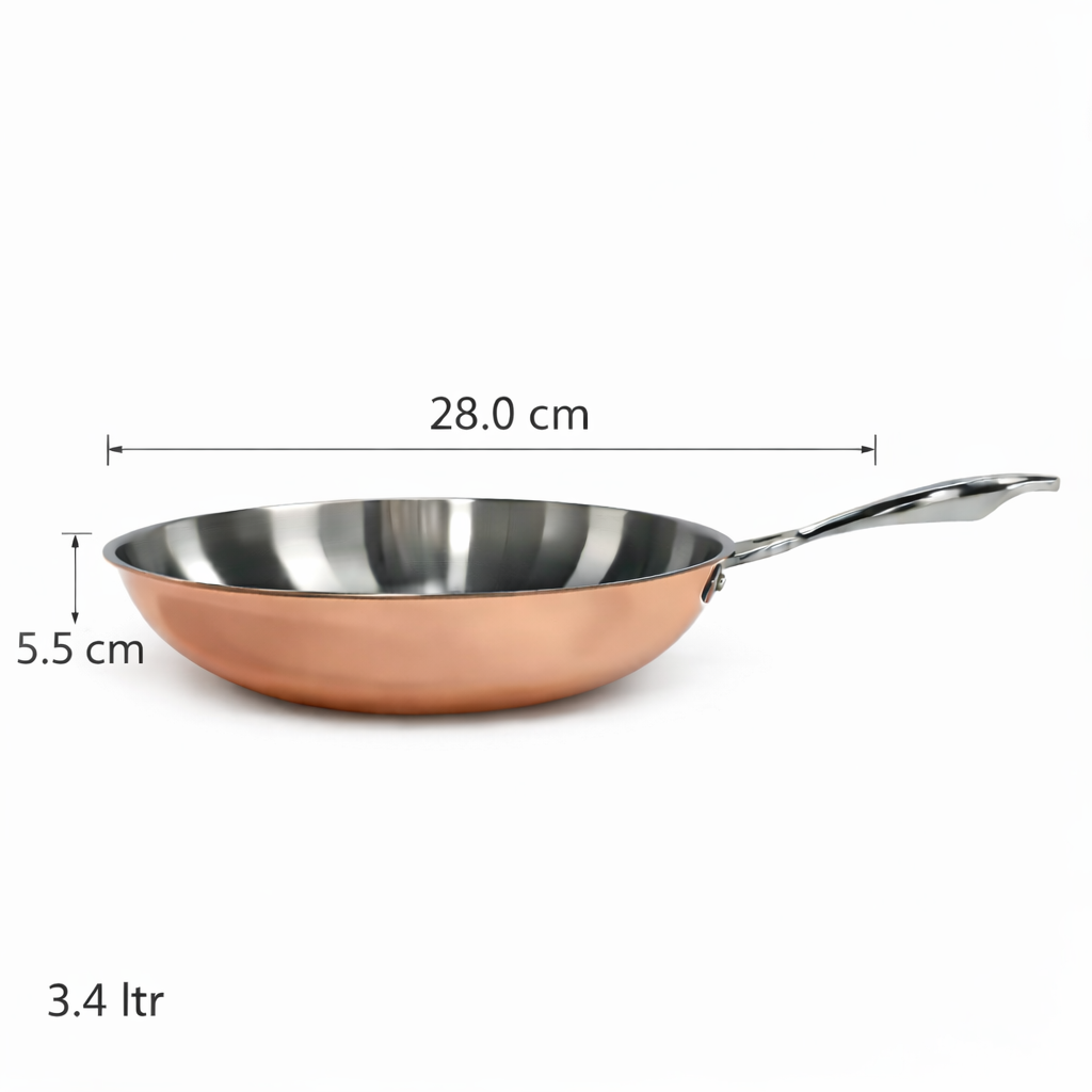Pradeep Triply Frypan 3.4 Litre with Copper Finish