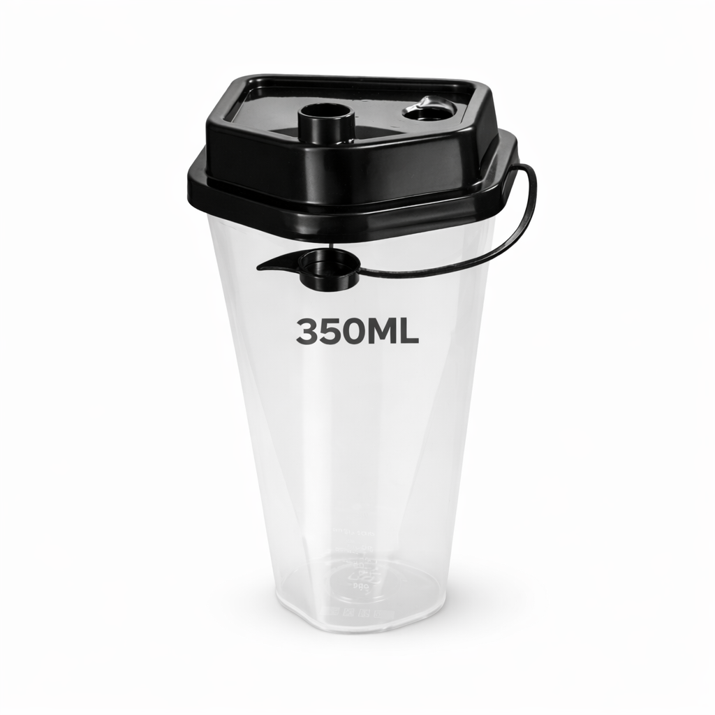 350ml Reusable Diamond Shape Sipper Glass with Lid - DSSGL-350