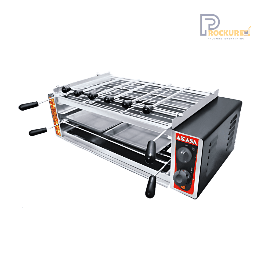 Akasa EG BBQ 2113 Electric Barbeque & Salamander – 3000W Stainless Steel Grill, CE Certified