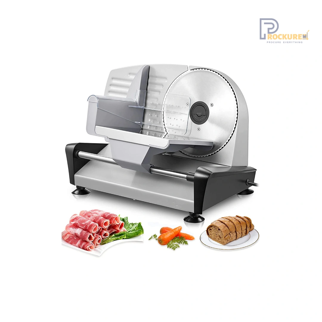 Prockured Basics 250mm Electric Meat Slicer 150W with Adjustable Thickness