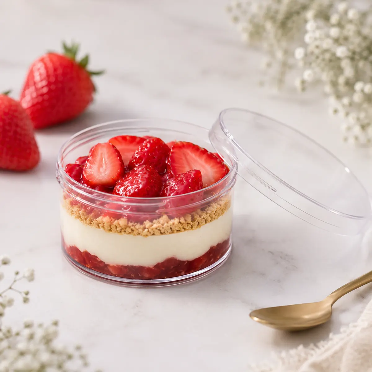 Acrylic Plastic Small Round Dessert Box N54 3