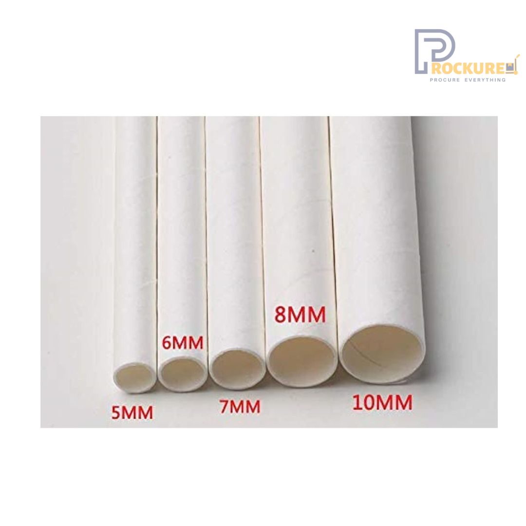 6mm White Paper Straws | 330 GSM