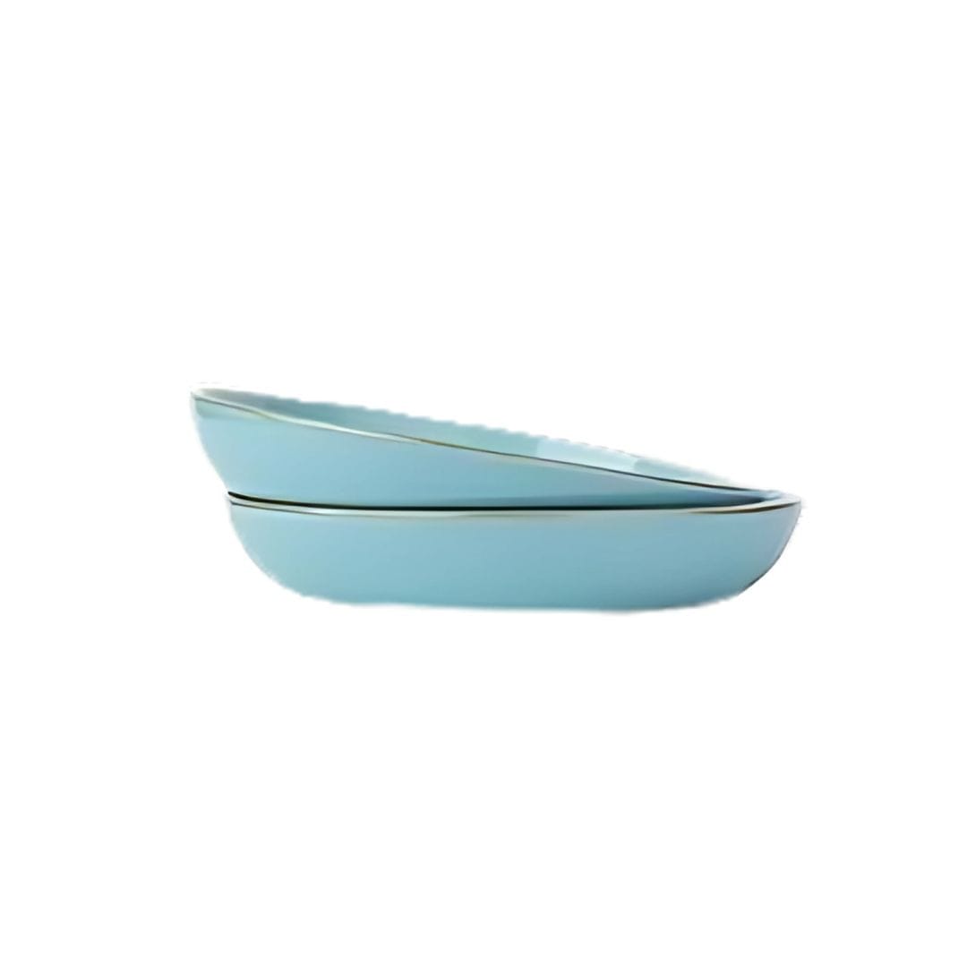 Sanaai Aqua Blue Deep Coup Plate - Porcelain Tableware (12 Pc Carton)