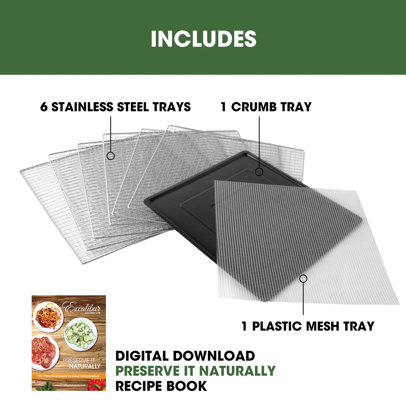 Excalibur 6 Tray Performance Digital Dehydrator, in Stainless Steel REDE6TP