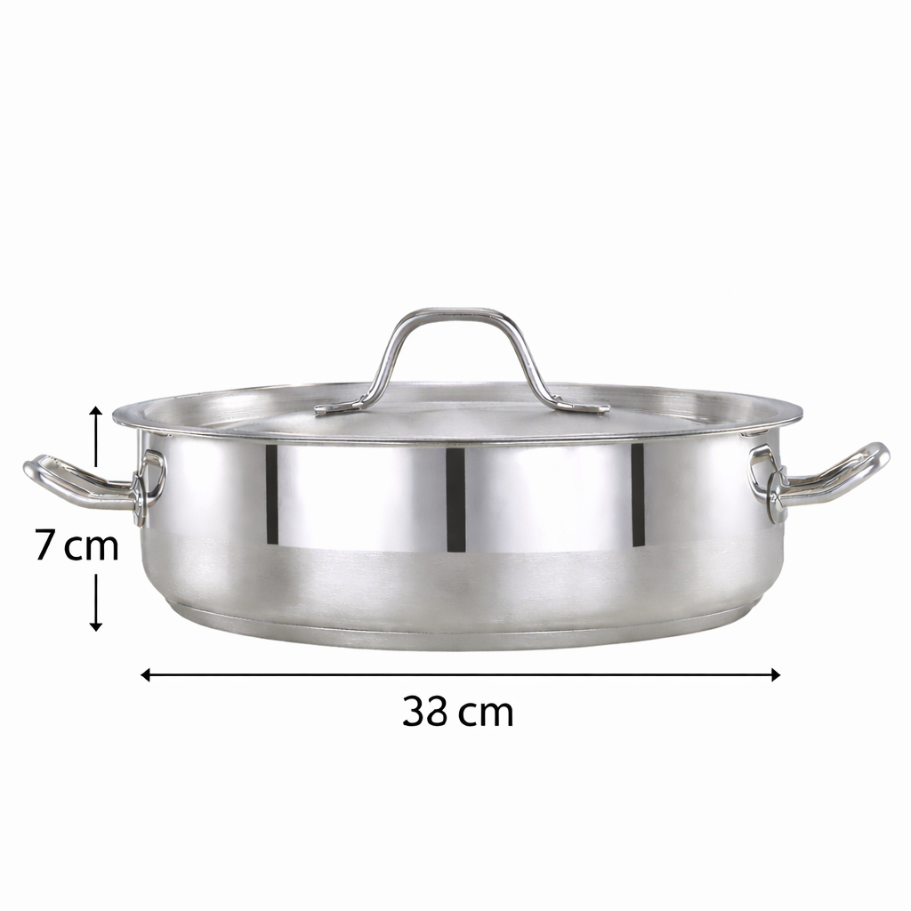 Pradeep Stainless Steel Shallow Cookpot 6 Litre