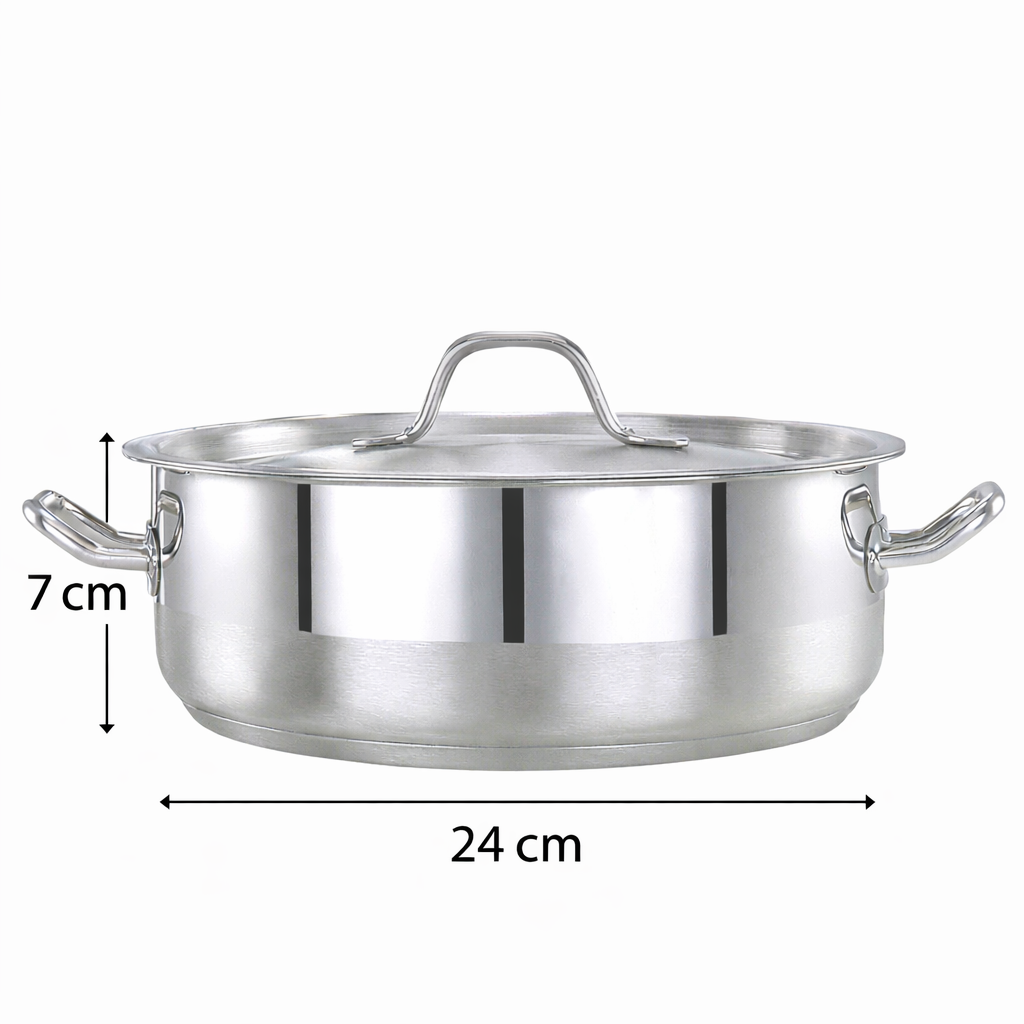 Pradeep Stainless Steel Shallow Cookpot 3.5 Litre